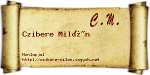 Czibere Milán névjegykártya